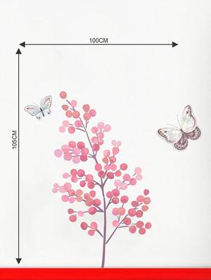 Rawpockets Wall Decals ' Tree n Butterfly Wall Sticker ' Wall stickers (PVC Vinyl) Multicolour - 15733621 - Standard Image - 2