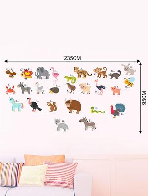 Rawpockets Wall Decals ' ABCD Cartoon Animals Wall Sticker ' Wall stickers (PVC Vinyl) Multicolour - 15733627 - Standard Image - 2