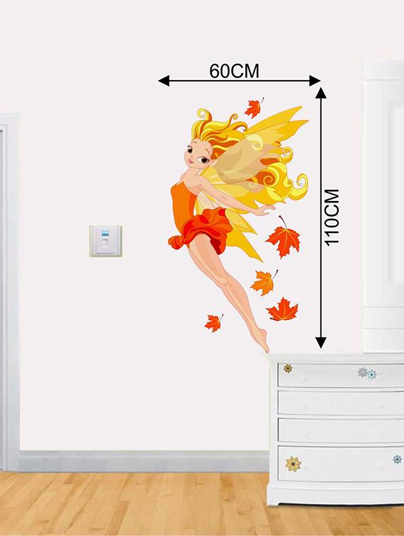 Rawpockets Wall Decals ' Angel n Autumn Leaves Wall Sticker ' Wall stickers (PVC Vinyl) Multicolour - 15733629 - Zoom Image - 2