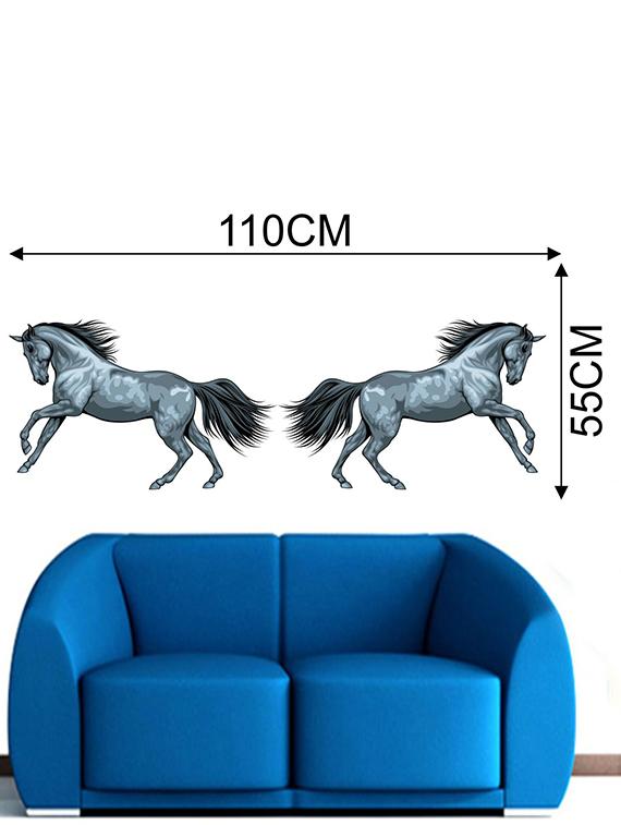 Rawpockets Wall Decals ' Duo Horses Wall Sticker ' Wall stickers (PVC Vinyl) Multicolour - 15733634 - Zoom Image - 2