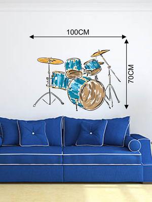 Rawpockets Wall Decals ' Drums Set Wall Sticker ' Wall stickers (PVC Vinyl) Multicolour - 15733635 - Standard Image - 2