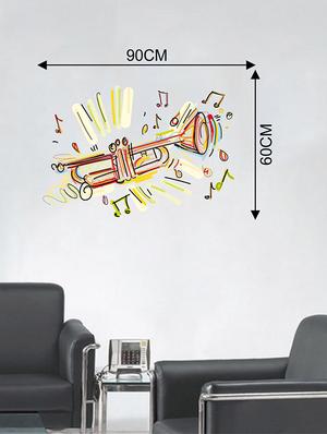 Rawpockets Wall Decals ' Trumpet Musical Instrument Wall Sticker ' Wall stickers (PVC Vinyl) Multicolour - 15733636 - Standard Image - 2
