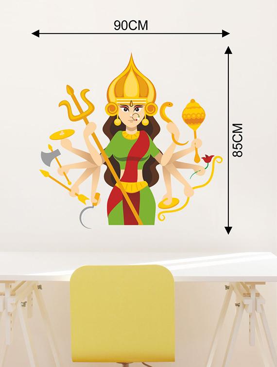 Rawpockets Wall Decals ' Goddess Kali Wall Sticker ' Wall stickers (PVC Vinyl) Multicolour - 15733637 - Zoom Image - 2