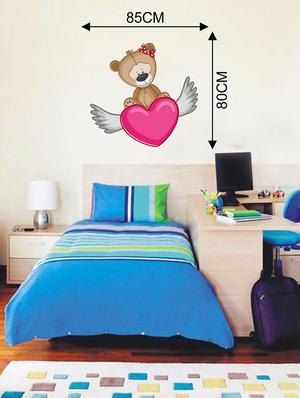 Rawpockets Wall Decals ' Teddy Bear Love Wall Sticker ' Wall stickers (PVC Vinyl) Multicolour - 15733640 - Standard Image - 2