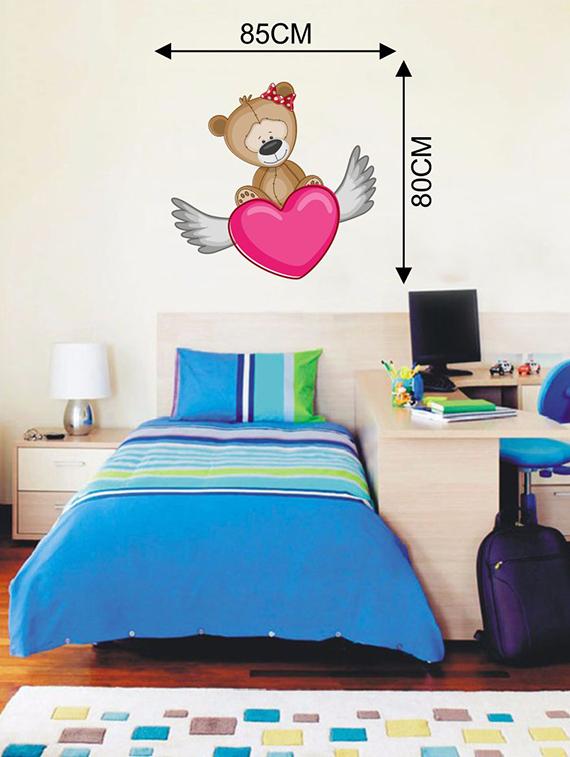 Rawpockets Wall Decals ' Teddy Bear Love Wall Sticker ' Wall stickers (PVC Vinyl) Multicolour - 15733640 - Zoom Image - 2