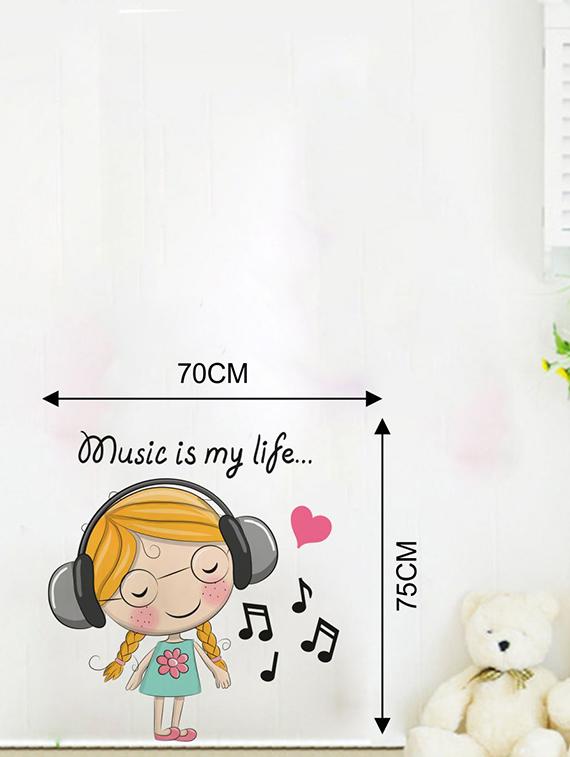 Rawpockets Wall Decals ' Music is My Life Wall Sticker ' Wall stickers (PVC Vinyl) Multicolour - 15733643 - Zoom Image - 2