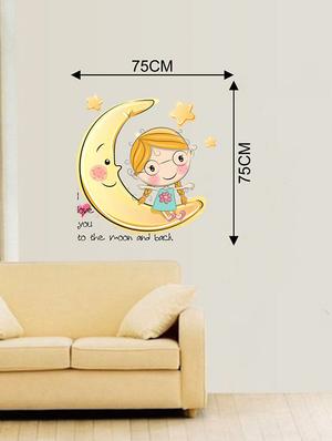 Rawpockets Wall Decals ' Moon and Back Love Wall Sticker ' Wall stickers (PVC Vinyl) Multicolour - 15733647 - Standard Image - 2