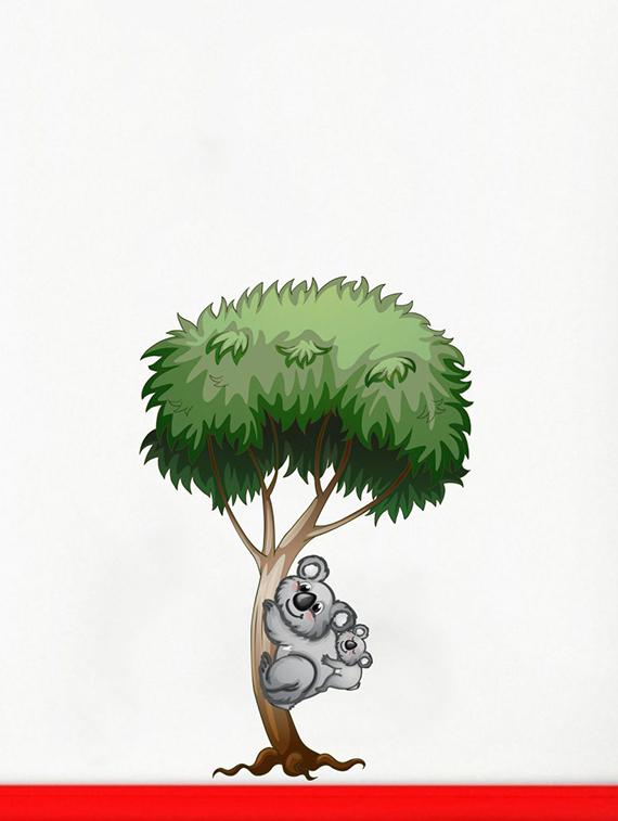 Rawpockets Wall Decals ' Tree and Bear Wall Sticker ' Wall stickers (PVC Vinyl) Multicolour - 15733655 - Zoom Image - 2