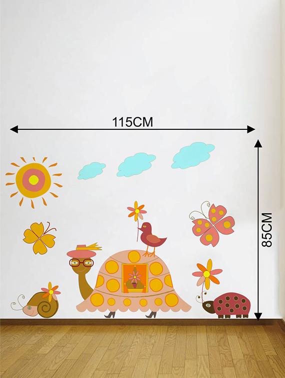 Rawpockets Wall Decals ' Cute Cartoon Tiny Animals Story Wall Sticker ' Wall stickers (PVC Vinyl) Multicolour - 15733656 - Zoom Image - 2