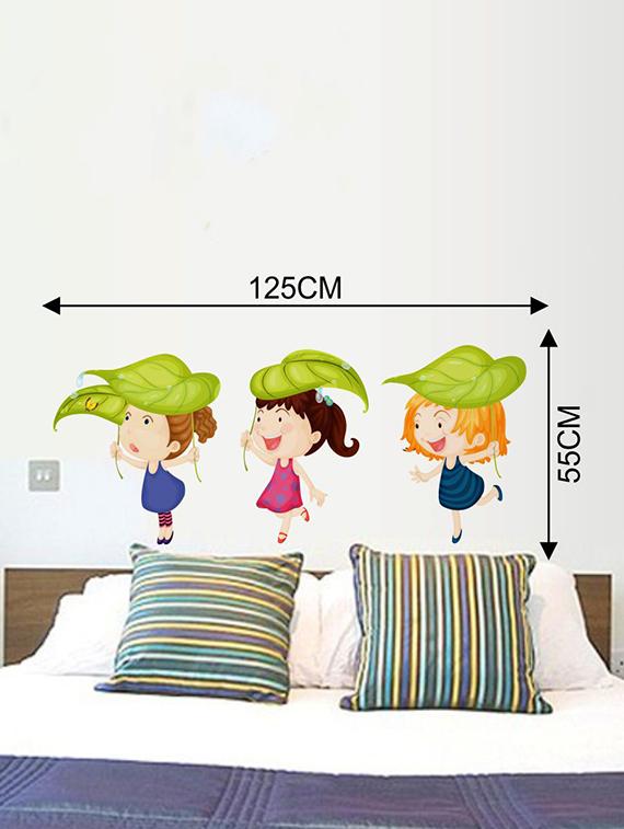 Rawpockets Wall Decals ' Girls Play Wall Sticker ' Wall stickers (PVC Vinyl) Multicolour - 15733661 - Zoom Image - 2