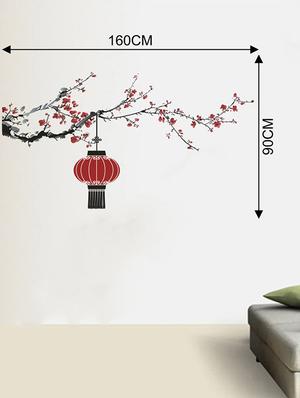 Rawpockets Wall Decals ' Flower and Chinese Lamps Wall Sticker ' Wall stickers (PVC Vinyl) Multicolour - 15733666 - Standard Image - 2