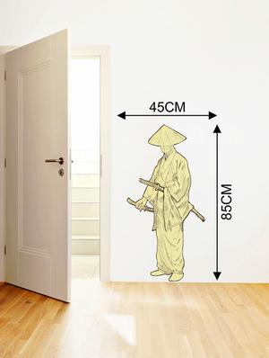Rawpockets Wall Decals ' Japanese Man Wall Sticker ' Wall stickers (PVC Vinyl) Multicolour - 15733669 - Standard Image - 2