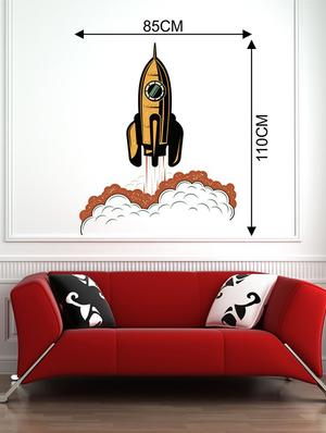 Rawpockets Wall Decals ' Rocket Launch Wall Sticker ' Wall stickers (PVC Vinyl) Multicolour - 15733671 - Standard Image - 2