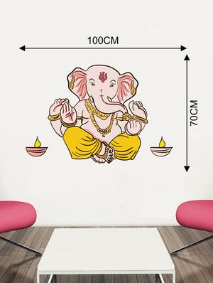 Rawpockets Wall Decals ' Cute Lord Ganesha Wall Sticker ' Wall stickers (PVC Vinyl) Multicolour - 15733673 - Standard Image - 2