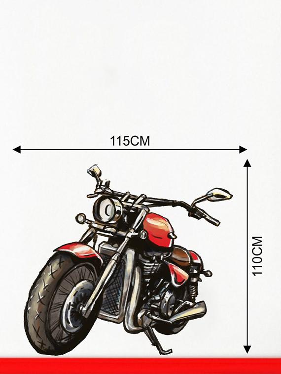 Rawpockets Wall Decals ' Motor Bike Wall Sticker ' Wall stickers (PVC Vinyl) Multicolour - 15733675 - Zoom Image - 2