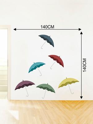 Rawpockets Wall Decals ' Multi Umbrella Wall Sticker ' Wall stickers (PVC Vinyl) Multicolour - 15733676 - Standard Image - 2