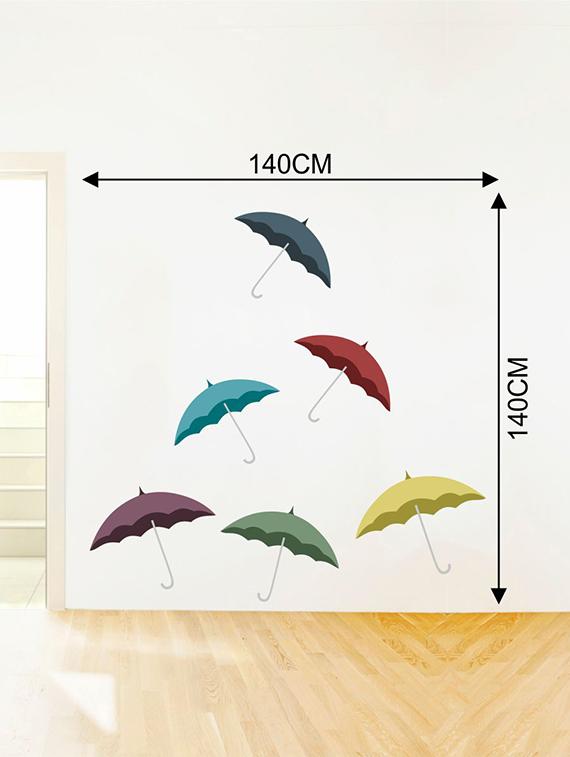 Rawpockets Wall Decals ' Multi Umbrella Wall Sticker ' Wall stickers (PVC Vinyl) Multicolour - 15733676 - Zoom Image - 2