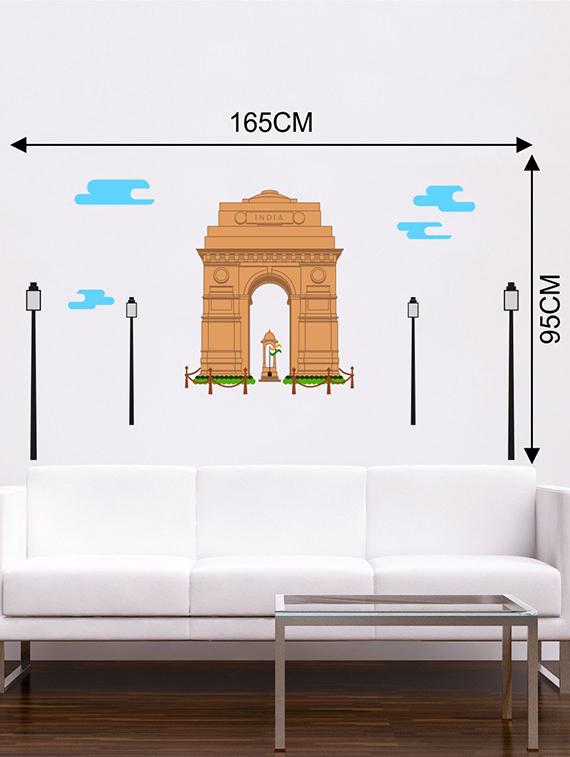 Rawpockets Wall Decals ' India Gate Wall Sticker ' Wall stickers (PVC Vinyl) Multicolour - 15733677 - Zoom Image - 2