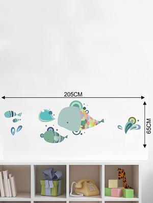 Rawpockets Wall Decals ' Cute Sharks Wall Sticker ' Wall stickers (PVC Vinyl) Multicolour - 15733679 - Standard Image - 2