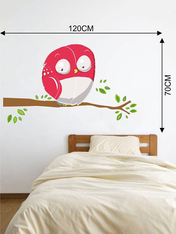 Rawpockets Wall Decals ' Cartoon Owl Wall Sticker ' Wall stickers (PVC Vinyl) Multicolour - 15733680 - Zoom Image - 2