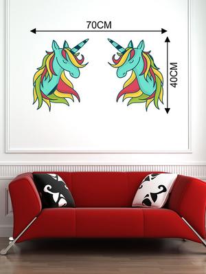 Rawpockets Wall Decals ' Colorful Unicorns Wall Sticker ' Wall stickers (PVC Vinyl) Multicolour - 15733682 - Standard Image - 2