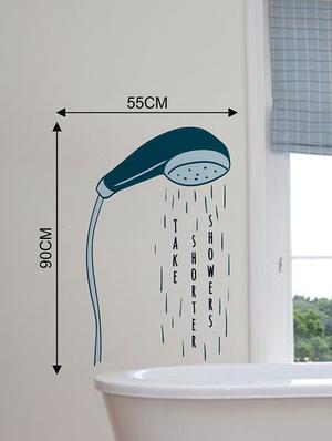 Rawpockets Wall Decals ' Take Showers Wall Sticker ' Wall stickers (PVC Vinyl) Multicolour - 15733683 - Standard Image - 2
