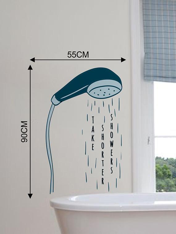 Rawpockets Wall Decals ' Take Showers Wall Sticker ' Wall stickers (PVC Vinyl) Multicolour - 15733683 - Zoom Image - 2