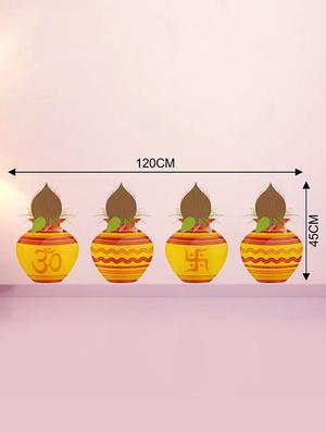 Rawpockets Wall Decals ' Puja Kalash Positive Vibes Wall Sticker ' Wall stickers (PVC Vinyl) Multicolour - 15733684 - Standard Image - 2