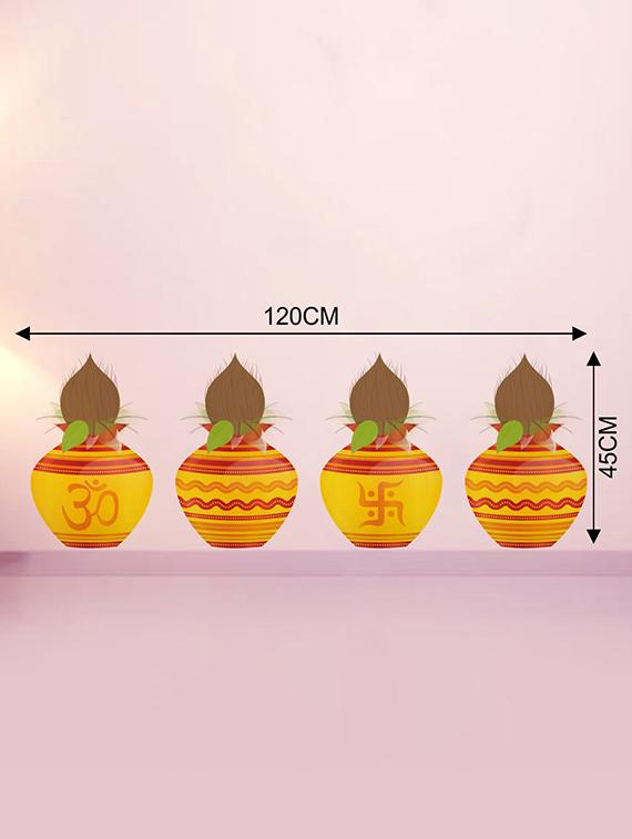 Rawpockets Wall Decals ' Puja Kalash Positive Vibes Wall Sticker ' Wall stickers (PVC Vinyl) Multicolour - 15733684 - Zoom Image - 2