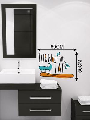 Rawpockets Wall Decals ' Turn Off the Tap Wall Sticker ' Wall stickers (PVC Vinyl) Multicolour - 15733690 - Standard Image - 2