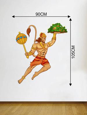 Rawpockets Wall Decals ' Lord Hanuman Carrying Sanjeevani Hills Wall Sticker ' Wall stickers (PVC Vinyl) Multicolour - 15733694 - Standard Image - 2