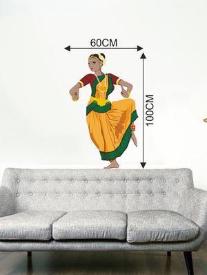 Rawpockets Wall Decals ' Indian Classical Dancer Wall Sticker ' Wall stickers (PVC Vinyl) Multicolour - 15733700 - Standard Image - 2