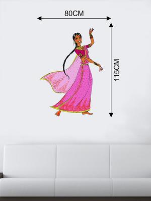 Rawpockets Wall Decals ' East Indian Ethnic Dance Wall Sticker ' Wall stickers (PVC Vinyl) Multicolour - 15733706 - Standard Image - 2