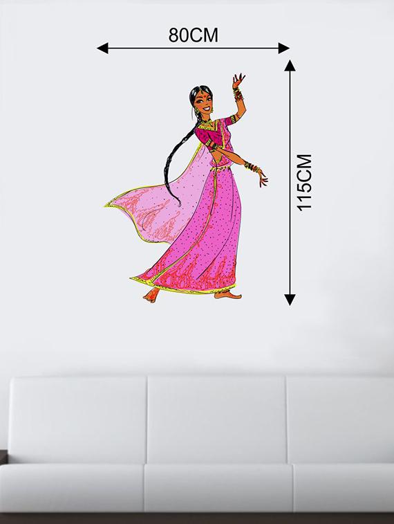 Rawpockets Wall Decals ' East Indian Ethnic Dance Wall Sticker ' Wall stickers (PVC Vinyl) Multicolour - 15733706 - Zoom Image - 2