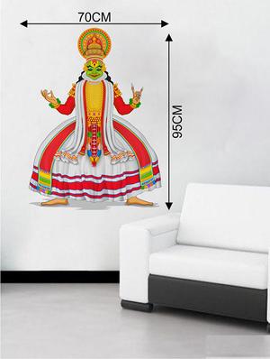 Rawpockets Wall Decals ' Kathakali Classical Dance Position Wall Sticker ' Wall stickers (PVC Vinyl) Multicolour - 15733711 - Standard Image - 2