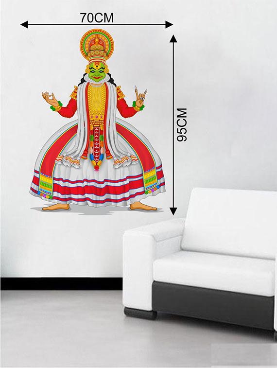 Rawpockets Wall Decals ' Kathakali Classical Dance Position Wall Sticker ' Wall stickers (PVC Vinyl) Multicolour - 15733711 - Zoom Image - 2
