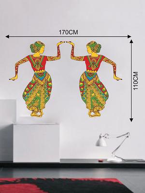 Rawpockets Wall Decals ' Indian Ethnic Dance Decorative Wall Sticker ' Wall stickers (PVC Vinyl) Multicolour - 15733723 - Standard Image - 2
