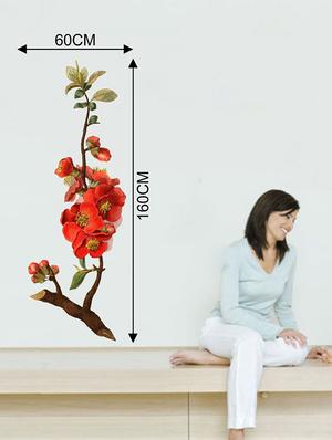Rawpockets Wall Decals ' Red Flower Tree ' Wall stickers (PVC Vinyl) Multicolour - 15733728 - Standard Image - 2