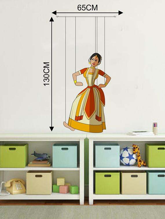 Rawpockets Wall Decals ' Sattriya Puppet Dance ' Wall stickers (PVC Vinyl) Multicolour - 15733731 - Zoom Image - 2