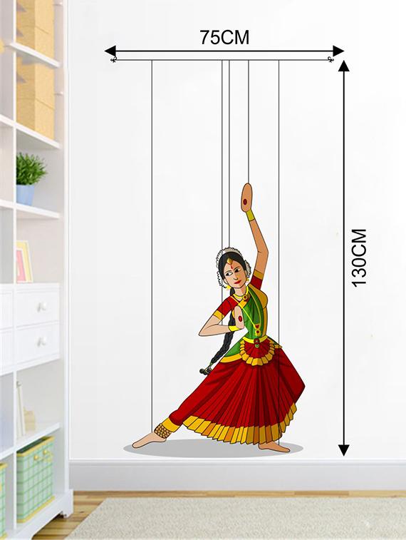 Rawpockets Wall Decals ' Kuchipudi Puppet Dance ' Wall stickers (PVC Vinyl) Multicolour - 15733733 - Zoom Image - 2