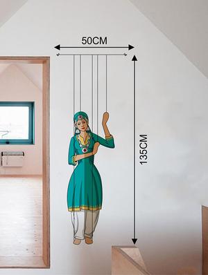 Rawpockets Wall Decals ' Bhangra Puppet Dance ' Wall stickers (PVC Vinyl) Multicolour - 15733734 - Standard Image - 2