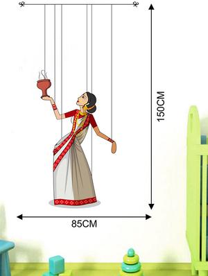 Rawpockets Wall Decals ' Kathak Puppet Dance ' Wall stickers (PVC Vinyl) Multicolour - 15733735 - Standard Image - 2