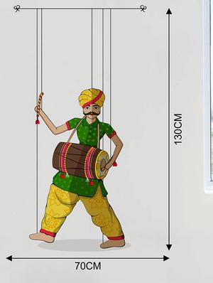 Rawpockets Wall Decals ' Puppet Dance with Dhola ' Wall stickers (PVC Vinyl) Multicolour - 15733737 - Standard Image - 2