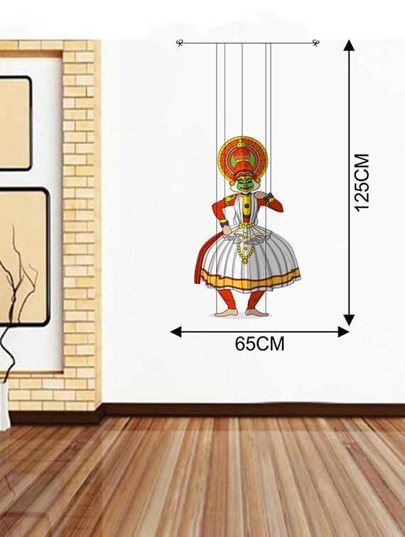 Rawpockets Wall Decals ' Kathakali Puppet Dance ' Wall stickers (PVC Vinyl) Multicolour - 15733738 - Zoom Image - 2