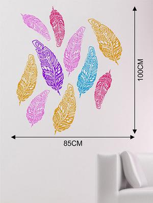 Rawpockets Wall Decals ' Multi Color Feathers ' Wall stickers (PVC Vinyl) Multicolour - 15733742 - Standard Image - 2