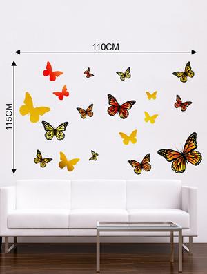 Rawpockets Wall Decals ' Butterfly Family ' Wall stickers (PVC Vinyl) Multicolour - 15733747 - Standard Image - 2