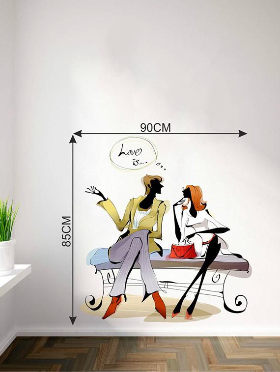 Rawpockets Wall Decals ' Love Couples ' Wall stickers (PVC Vinyl) Multicolour - 15733755 - Zoom Image - 2