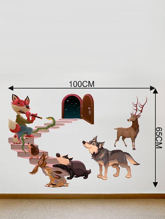 Rawpockets Wall Decals ' Wild Animals Kingdom ' Wall stickers (PVC Vinyl) Multicolour - 15733759 - Zoom Image - 2