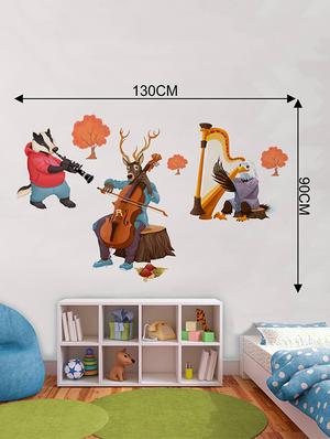 Rawpockets Wall Decals ' Animals Music Troops ' Wall stickers (PVC Vinyl) Multicolour - 15733760 - Standard Image - 2
