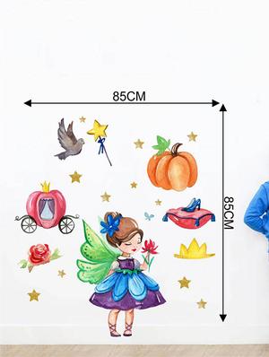Rawpockets Wall Decals ' Cindrella ' Wall stickers (PVC Vinyl) Multicolour - 15733761 - Standard Image - 2